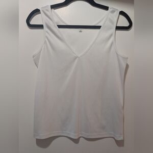 White V-Neck Sleeveless Top